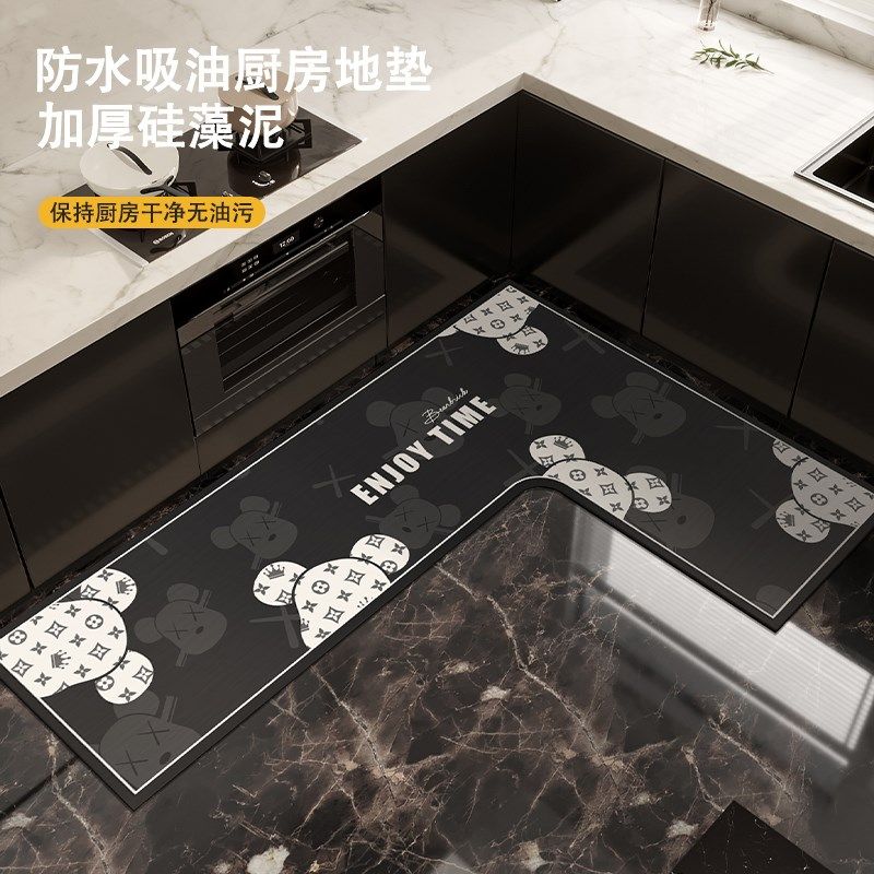 厨房专用地垫7字型防滑防油防水脚垫子L型硅藻泥吸水加厚吸油地毯,居家布艺,厨房地垫,淘宝优惠券,粉丝福利购,淘宝优惠卷