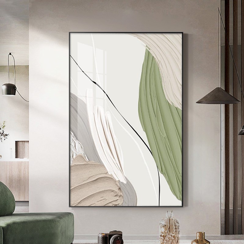 现代抽象客厅肌理感挂画侘寂风沙发背景墙装饰画极简高级感落地画