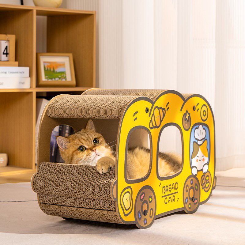猫抓板猫窝一体耐抓耐磨不掉屑瓦楞纸猫咪猫爪板双层跳台汽车玩具