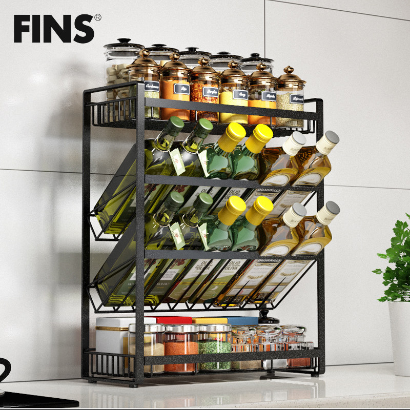 不锈钢厨房调味品置物架s台面壁挂收纳用品调味瓶斜放式调料架子