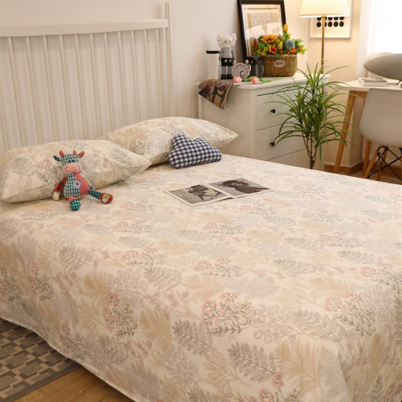 田园清新小碎花全棉磨毛床单加厚纯棉床单单件双人秋冬单品床品
