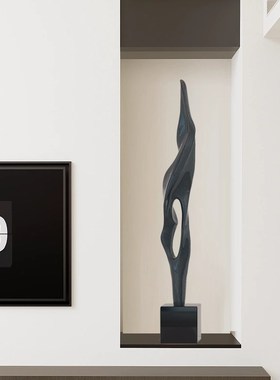 抽象艺术入户玄关柜壁龛竖高装饰品摆件客厅高级小众意式极简雕塑