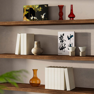 宋代美学玻璃花瓶古风壁柜装饰品墙饰茶室中式酒柜书房仿真书摆件