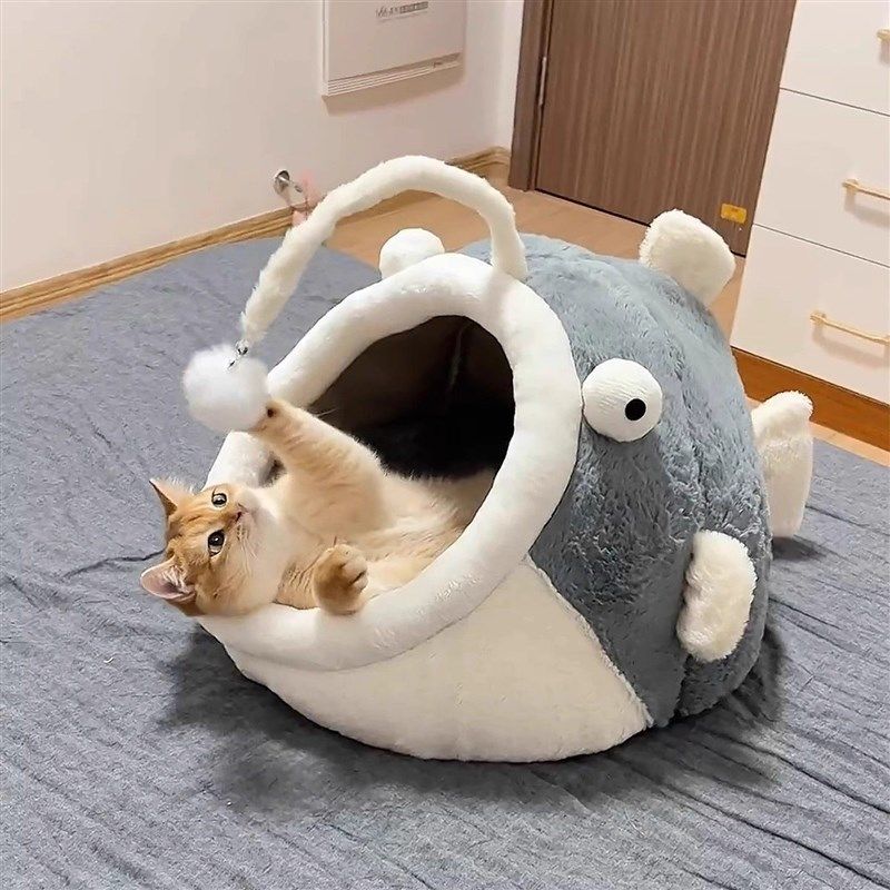 猫窝半封闭式安全感灯笼鱼窝冬季保暖猫床猫咪深度睡眠小型犬狗窝,宠物/宠物食品及用品,猫窝/屋/帐篷/沙发,淘宝优惠券,粉丝福利购,淘宝优惠卷