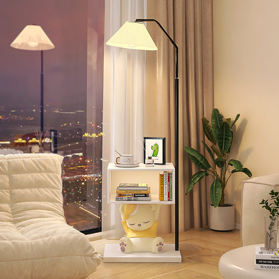 奶油风茶几客厅家用边柜茶水柜可爱牀头置物架小户型沙发边几摆件