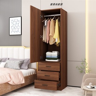 2米实木生态板单门衣柜成人储物立柜现代中式阳台简卧室衣橱边柜