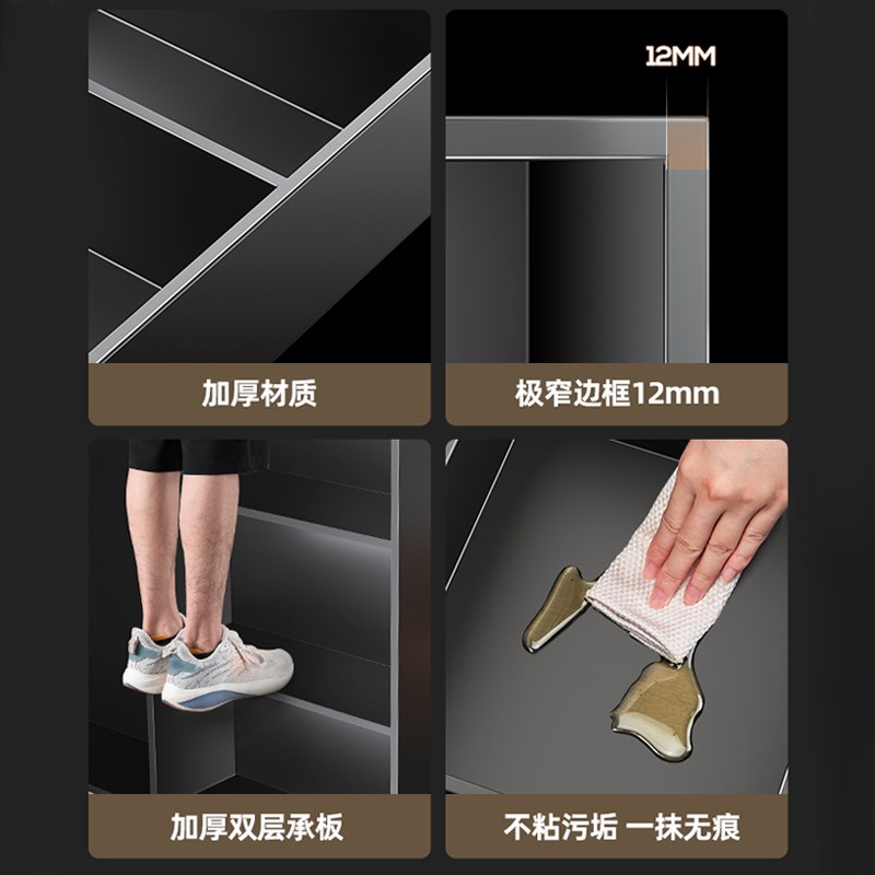 不锈钢边框75/85寸电视机壁龛嵌入式背景架子镂空壁龛展示柜置物