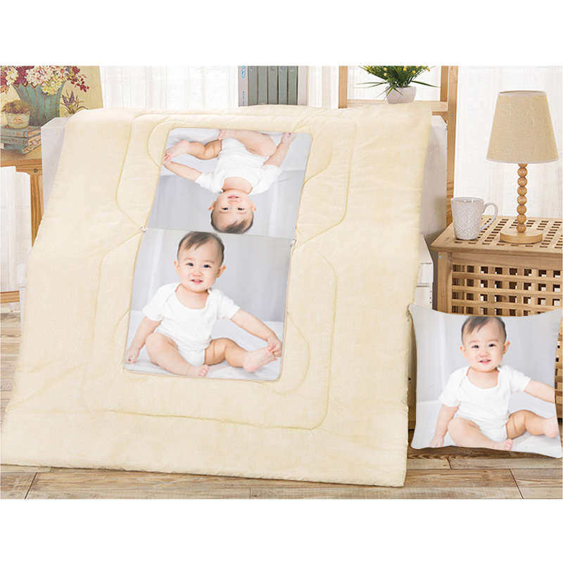 可印真人照片双面抱枕毯子二合一diy定制靠枕两用被子Log来图定