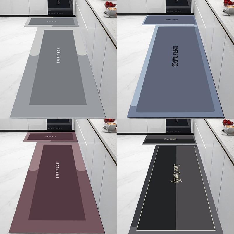 厨房地垫防滑防油吸水垫免洗可擦吸水地毯门口耐脏脚垫防潮裁剪