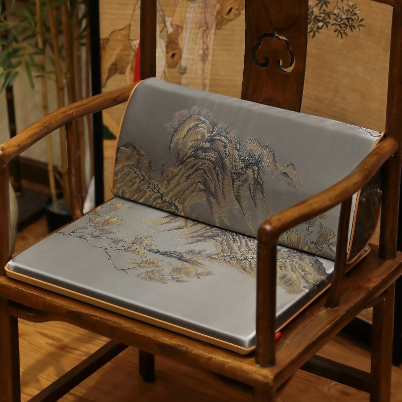 靠山靠垫中式高档红木椅子坐垫一体茶椅圈椅护腰靠垫沙发垫靠背