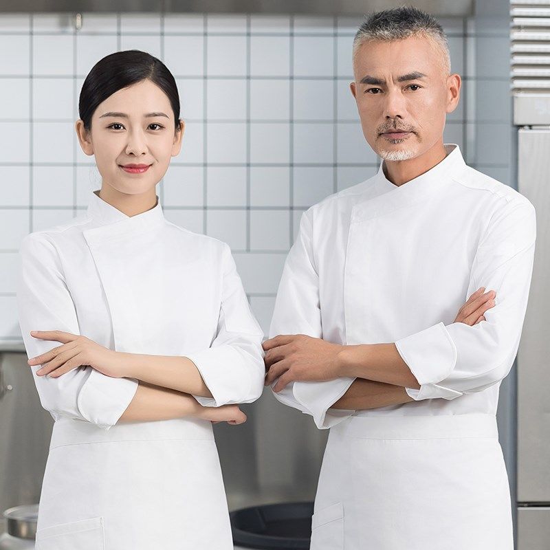 厨师工作服长袖男餐饮厨房套装定制秋冬季酒店烘焙工装女