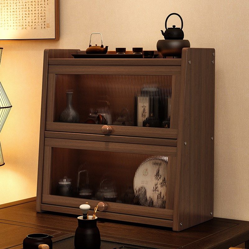 台式茶具收纳柜桌面茶壶茶杯架子置物架中式小型博古架茶叶储存柜,住宅家具,多宝格/博古架,淘宝优惠券,粉丝福利购,淘宝优惠卷