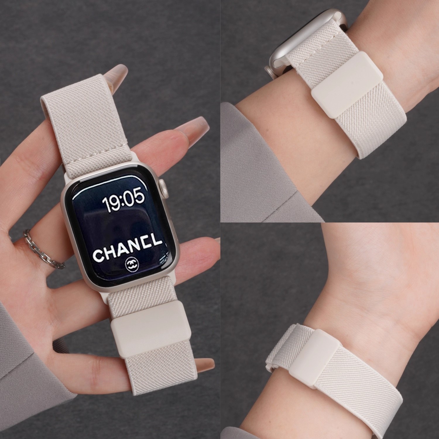 磁吸弹力平纹简约iWatch手表带