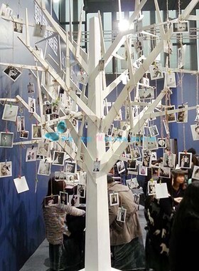 创意白色几何型树木花草植物美陈装置K艺术空间美化装饰定制做