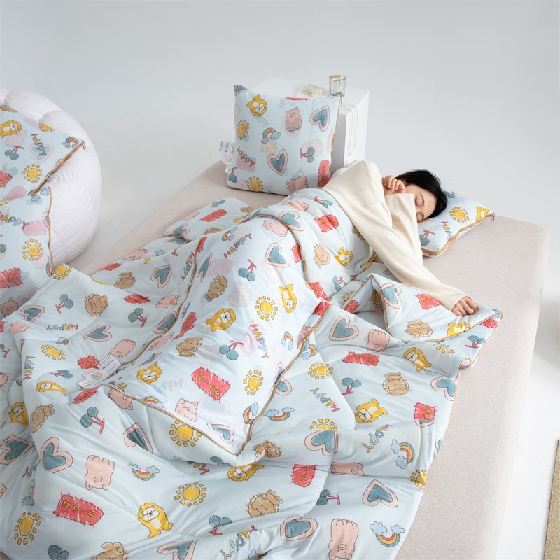 夏季凉感丝两用抱枕被二合一汽车靠垫办公室沙发午休折叠空调被子