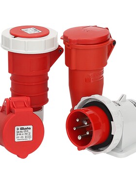 原装霸士BdALS明装插头5P16A环卫车换相银插芯插座TYP2607