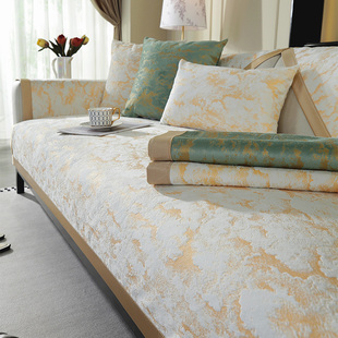 通用防滑坐垫皮沙发套罩全包高级感坐垫2024新款 轻奢风沙发垫四季