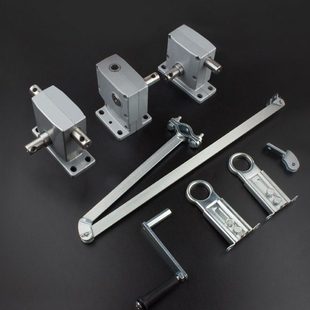 手摇开窗机平开窗上悬窗手动开窗器一带多联动高窗曲臂下悬关窗