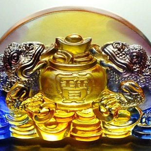 开店送礼办公室名片座开业礼品办公桌商务实用琉璃金蟾招财旺事业