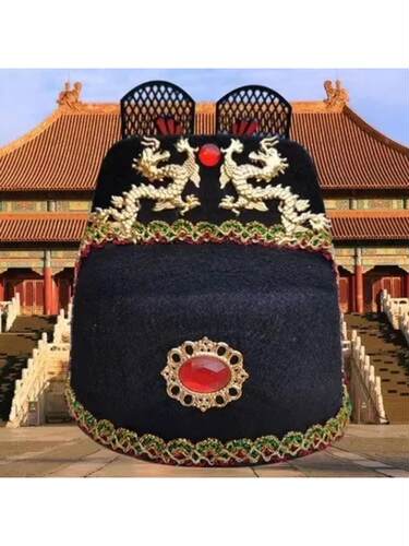 狗狗皇帝帽宫廷头饰创意搞怪猫咪头套宠物秦始皇头冠cos拍照出片