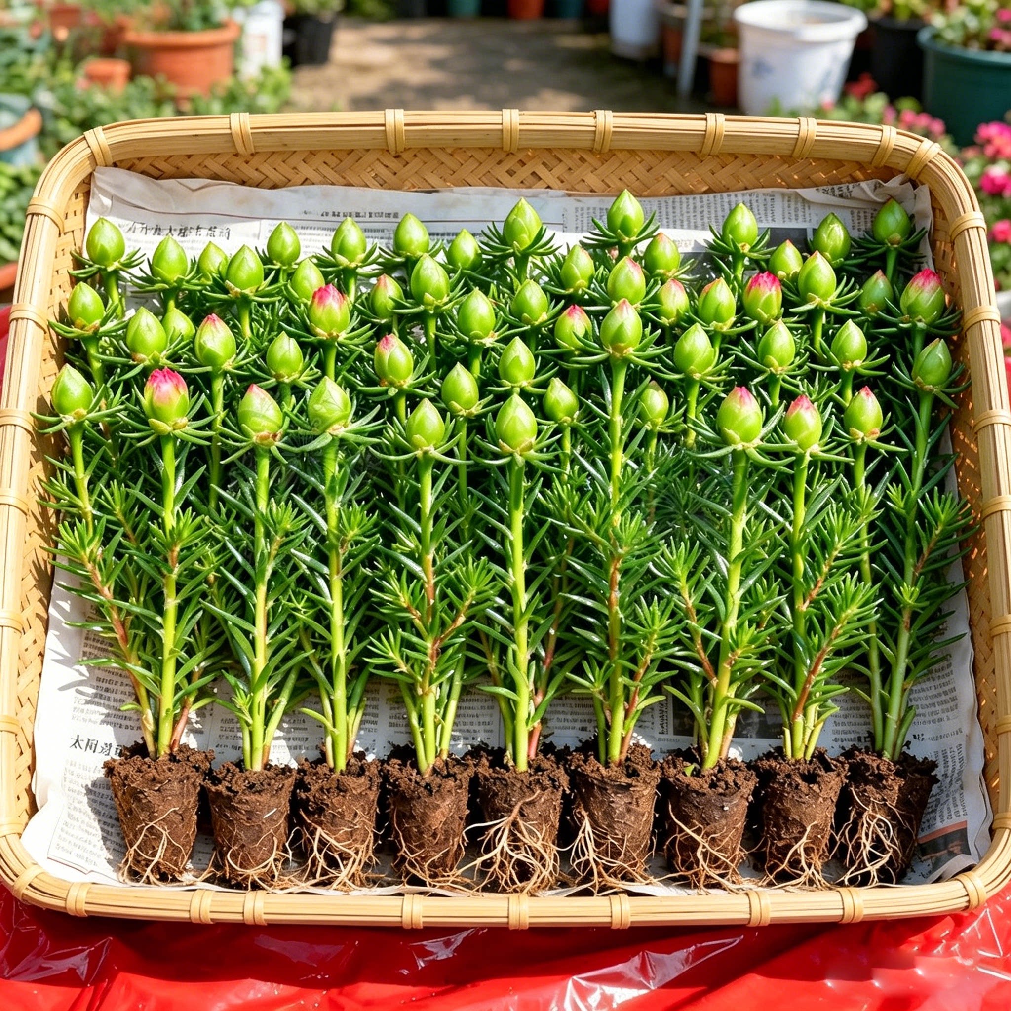 重瓣太阳花苗宿根枝条带根带花苞盆栽室内外好养花卉四季绿植开花