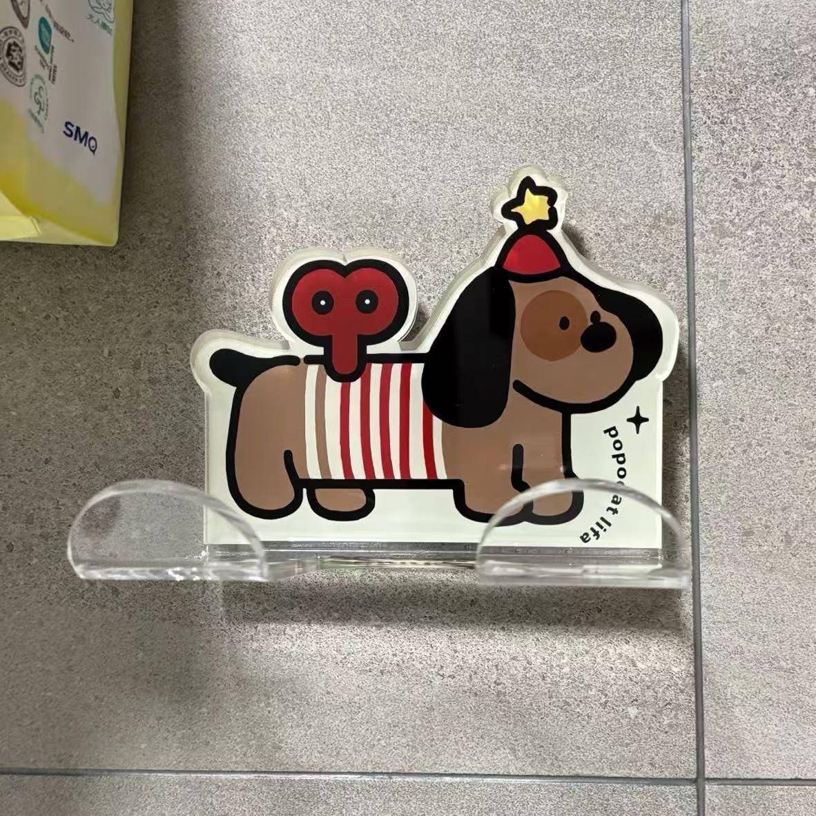 腊肠狗卫生间吹风机置物架免打孔懒人电吹风支架壁挂风筒收纳挂架