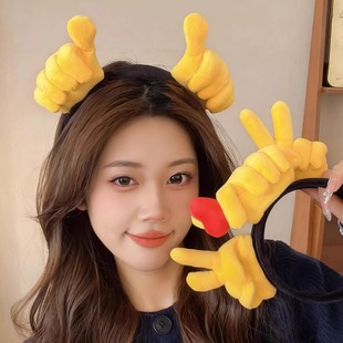 网红同款大拇指发夹比心点赞手势造型创意搞怪发饰个性拍照道具