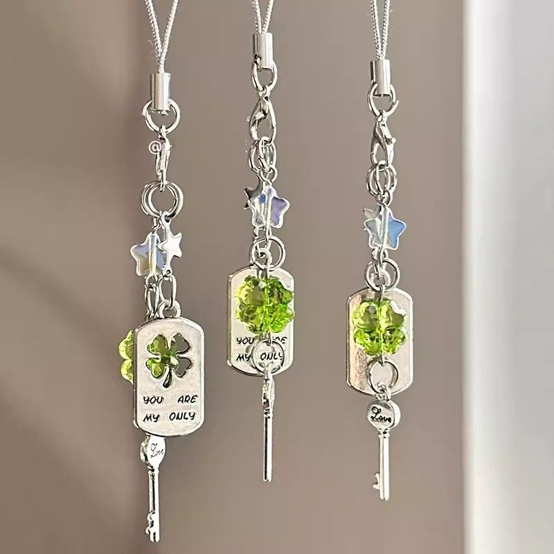 ins风幸运草手机链四叶草防丢挂绳多功能钥匙包包通用装饰挂链品,节庆用品/礼品,手机链,淘宝优惠券,粉丝福利购,淘宝优惠卷