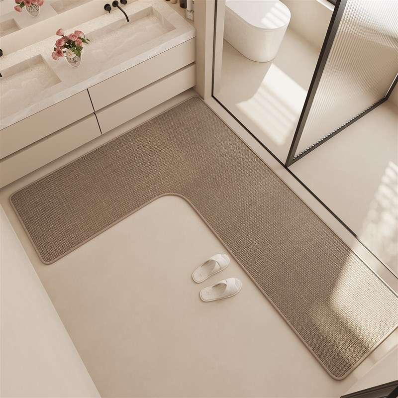 浴室防滑垫L型厕所洗手间门口吸水速干擦脚O卫生间地毯满铺可定制