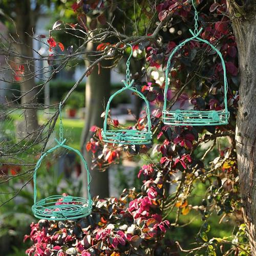 铁艺复古手提花篮挂件户外阳台花园露台庭院挂式悬挂花架装饰摆件