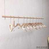 服装 衣架陈列架实木展示架 店挂衣架吊顶悬挂衣杆上墙橱窗吊架女装
