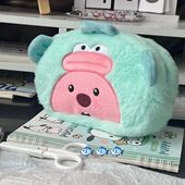 新款 毛绒变装 小海狸loopy笔袋日系可爱卡通文具袋大容量化妆包女