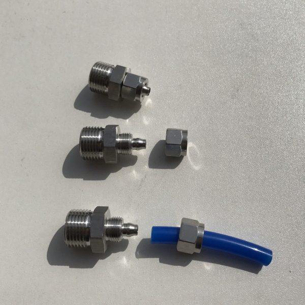 M18x1.5-6x8 不锈钢快拧接头 外螺纹M18x1.5 接内径6外径8mm pu管