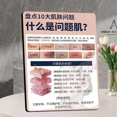 十大问题肌科普 美容院皮肤管理店内展示桌面摆件