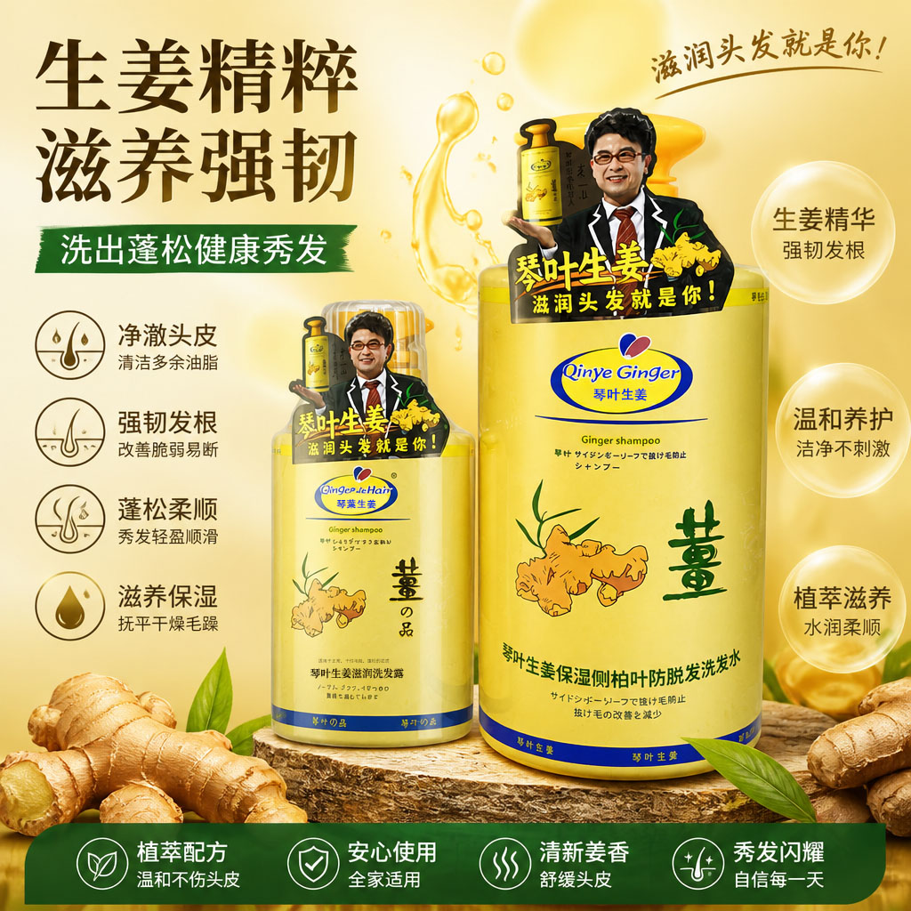 琴叶生姜洗发水侧柏叶洗发露