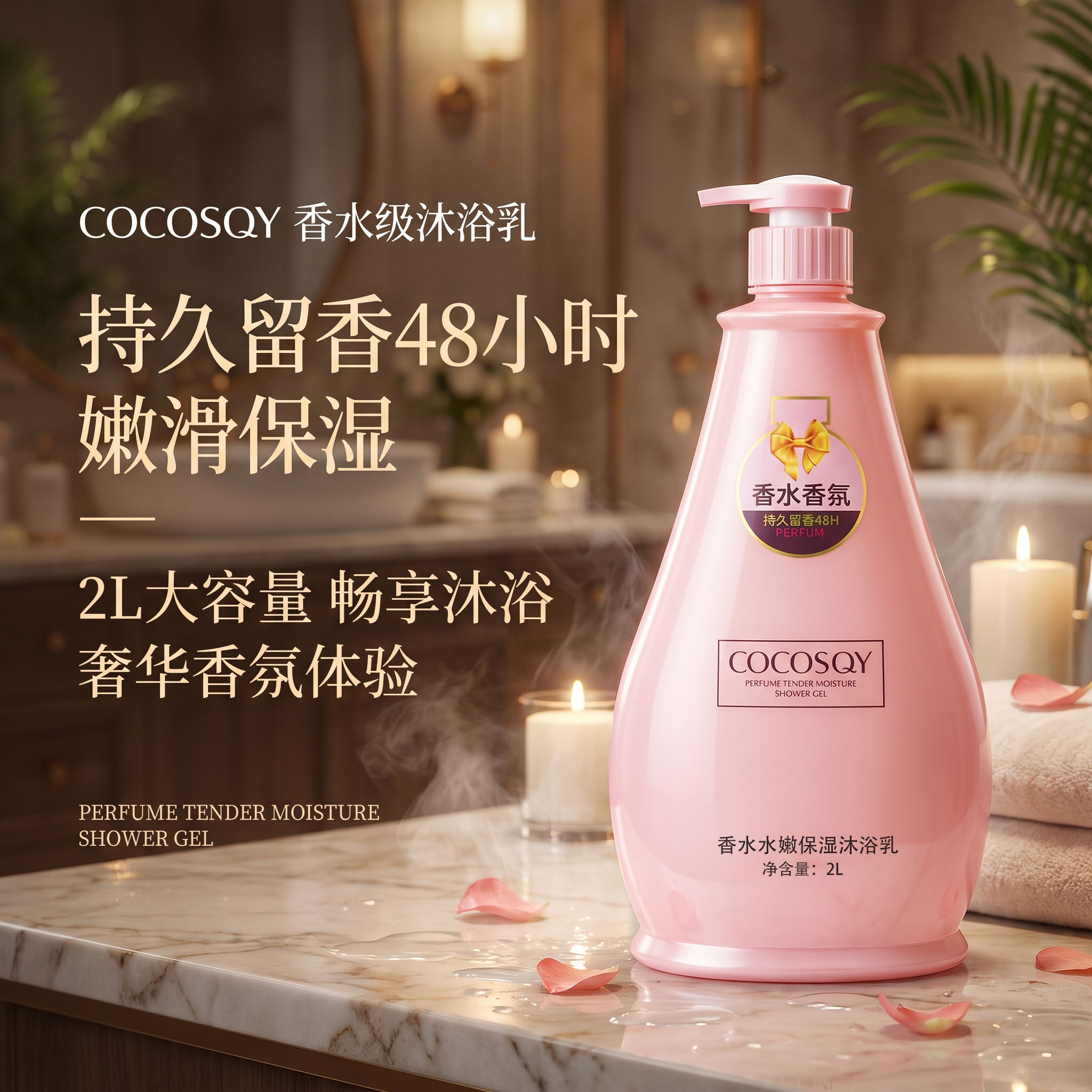 诗晴雅COCOSQY香水沐浴乳2L大容量家庭装水嫩保湿持久留香男女