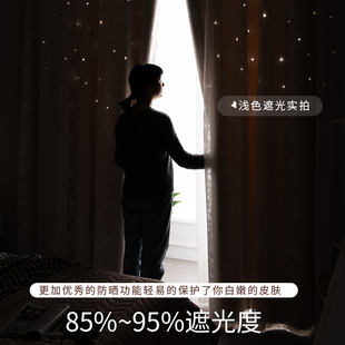 卧室遮光窗帘2021年新款 成品梦幻帘 客厅蕾丝少女ins风日式 挂钩式