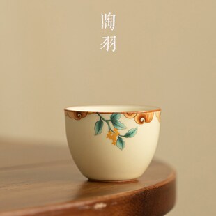 仿宋汝窑桂枝馥郁品茗杯主人杯家用陶瓷个人专用茶杯单杯功夫茶具