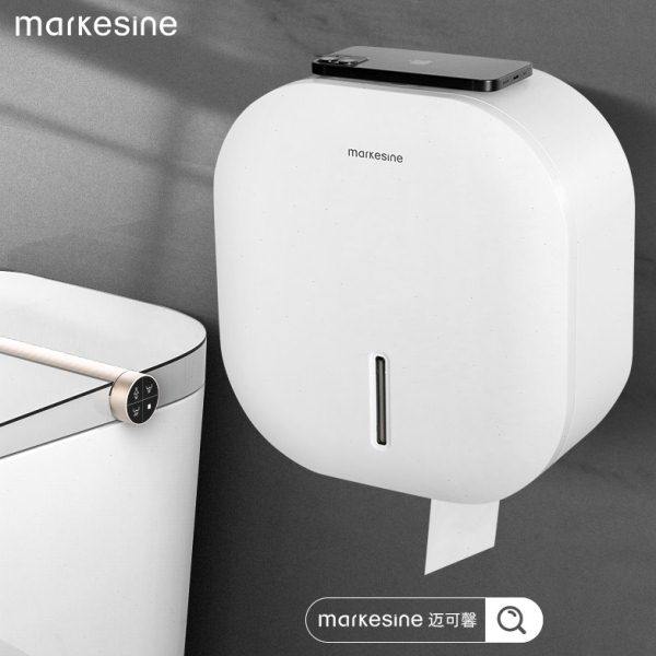 酒店卫生间大卷纸盒壁挂式酒店商用公共厕所防水免打孔大盘卷纸筒