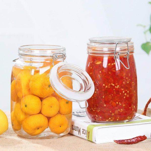 家用玻璃密封罐 透明卡扣蜂蜜瓶泡菜坛 杂粮收纳储物罐密封瓶,厨房/烹饪用具,泡菜罐/坛,淘宝优惠券,粉丝福利购,淘宝优惠卷