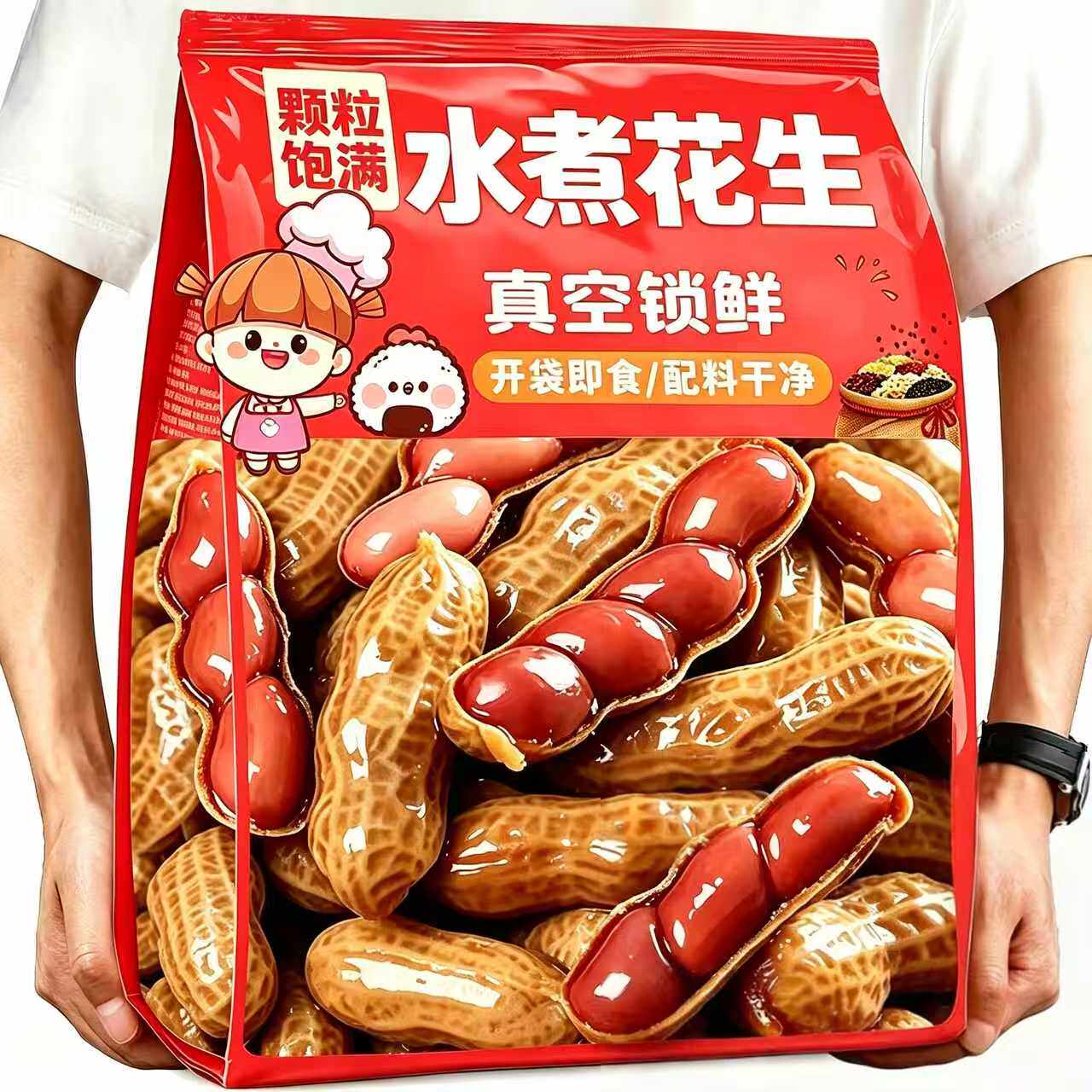 水煮花生五香卤汁多味米带壳真空包装开袋即食下酒菜休闲小吃零食