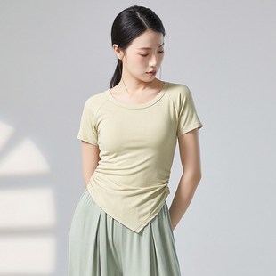 舞蹈练功服夏季现代舞训练服女短袖古典舞形体服中国舞上衣基训服