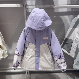 安踏童装女童2025冬季女大童户外运动三防连帽羽绒服362546922L