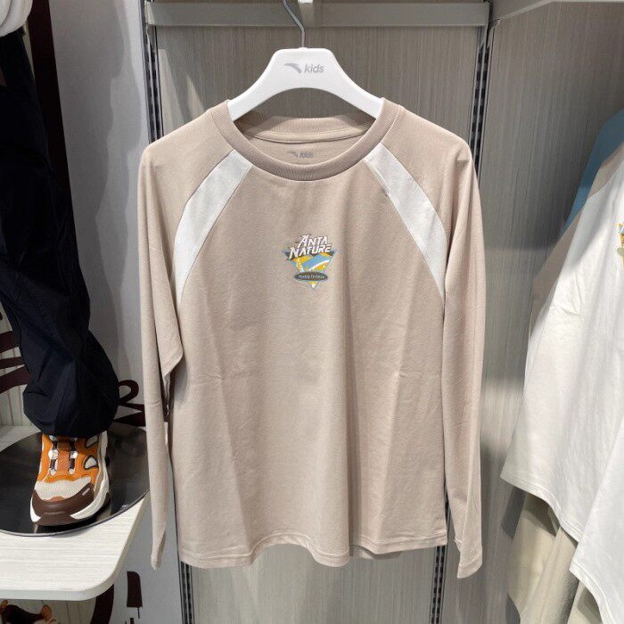 安踏男童T恤2025年秋男大童户外系列针织长袖衫 352536402