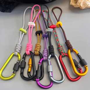 伞绳创意登山水壶饮料瓶挂扣背包挂钩金属快挂D扣型防丢锁定扣