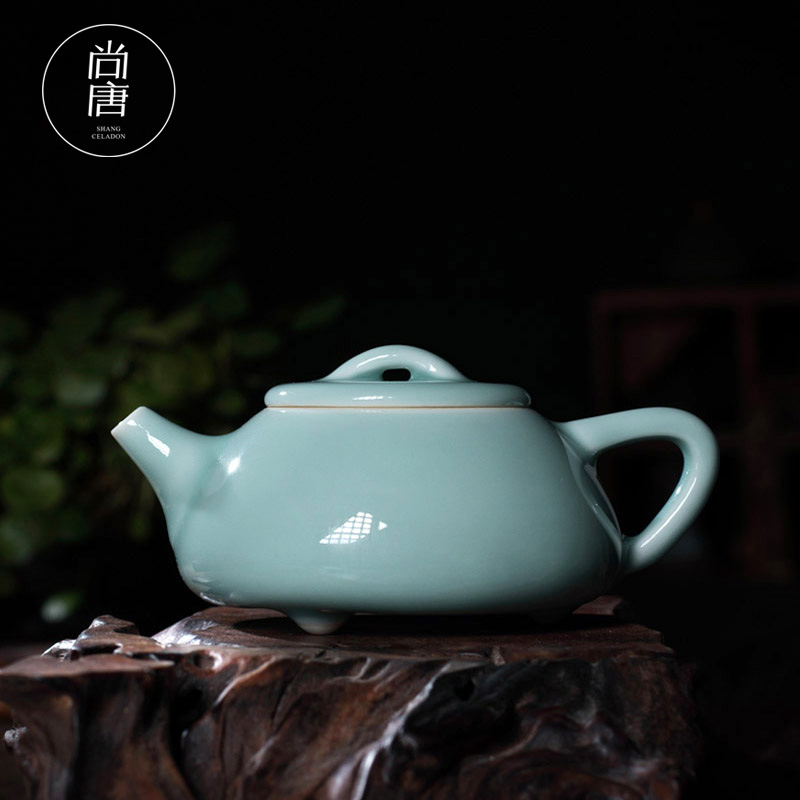 尚唐新款手壶青瓷功夫茶壶名家手工石瓢H壶 过滤泡茶家用茶具单壶
