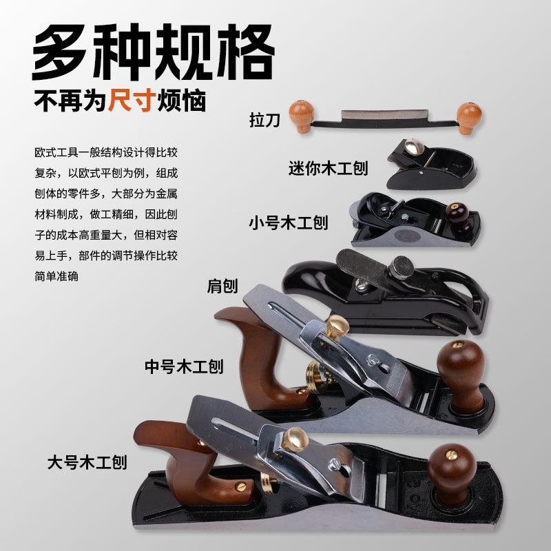 平面刨刀鲁班木工小刨子手工刨欧刨推刨铁刨N刨刀木匠木工修边倒