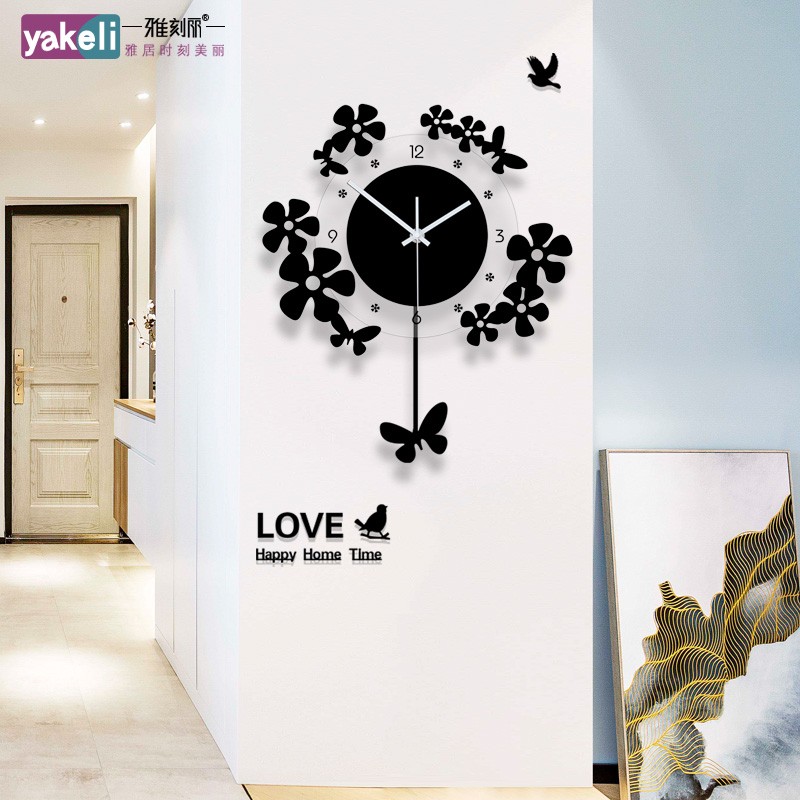 雅刻丽钟表挂钟客厅静音家用时尚创意时钟现代简约田园艺术石英钟