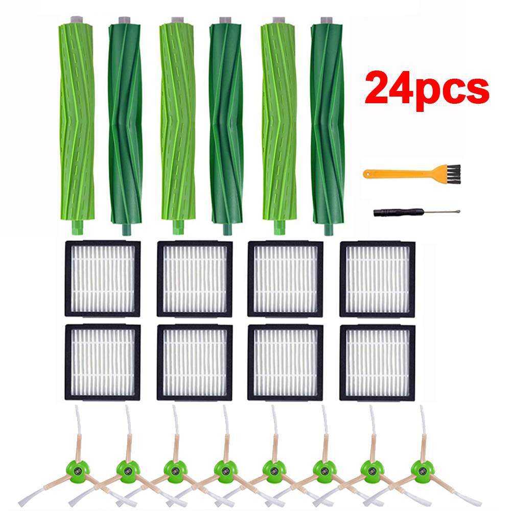 扫地机配件 适用于irobot i7 i7+ E5 E6系列滚刷滤网边刷24件套
