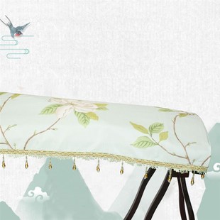 古筝防尘罩盖布文艺加厚亚麻刺绣琴布蕾丝琴披165T135cm通用款